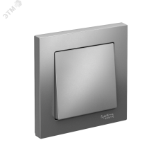 Выключатель одноклавишный ATLASDESIGN схема 1 10АХ в сборе сталь