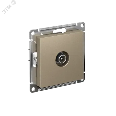Розетка ATLASDESIGN TV проходная 4DB механизм шампань