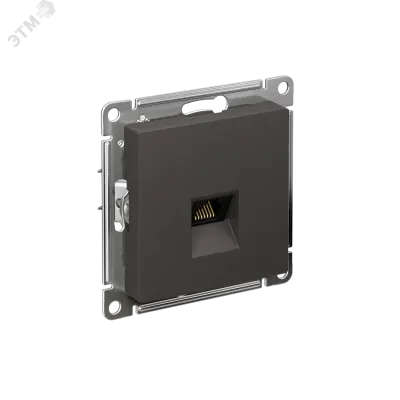 ATLASDESIGN РОЗЕТКА компьютерная RJ45, кат. 5Е, механизм, БАЗАЛЬТ