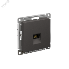 ATLASDESIGN РОЗЕТКА компьютерная RJ45, кат. 6A, механизм, БАЗАЛЬТ