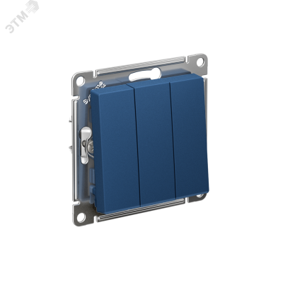 ATLASDESIGN выключатель трехклавишный, сх.1+1+1, 10АХ, механизм, АКВАМАРИН