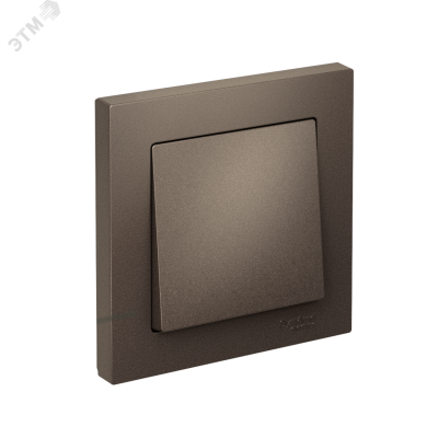 Выключатель одноклавишный ATLASDESIGN схема 1 10АХ в сборе мокко