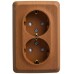 ЭТЮД O/У двойная угловая РОЗЕТКА с заземлением со шторками 16А . БУК. Россия