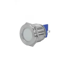 Индикаторная лампа GQ22T-D/L/W/24V/S, белая, металл. корпус, светодиодная матрица d=22мм, 24В AC/DC (ЭТ)