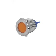 Индикаторная лампа GQ22T-D/L/O/24V/S, оранжевая, металл. корпус, светодиодная матрица d=22мм, 24В AC/DC (ЭТ)