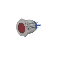 Индикаторная лампа GQ22T-D/L/R/24V/S, красная, металл. корпус, светодиодная матрица d=22мм, 24В AC/DC (ЭТ)