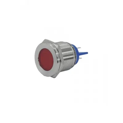 Индикаторная лампа GQ22T-D/L/R/24V/S, красная, металл. корпус, светодиодная матрица d=22мм, 24В AC/DC (ЭТ)