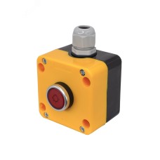 Пост управления ПКУ-22-1W2B-65У1, 1 красный цилиндр с подсветкой 24В AC/DC (НО), IP65  (ЭТ)