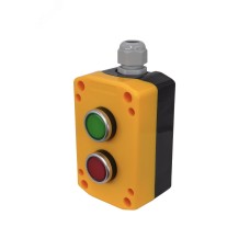 Пост управления ПКУ-22-2011-65У1, 1 зелёный цилиндр (НО), 1 красный цилиндр (НЗ), IP65  (ЭТ)