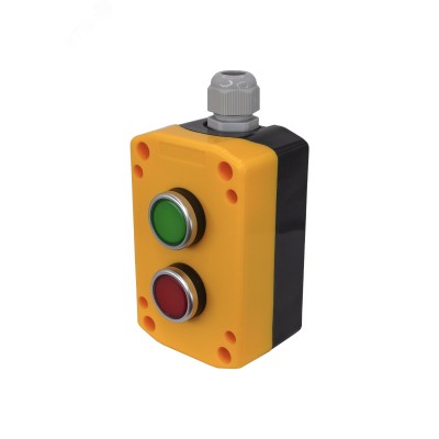 Пост управления ПКУ-22-2011-65У1, 1 зелёный цилиндр (НО), 1 красный цилиндр (НЗ), IP65  (ЭТ)