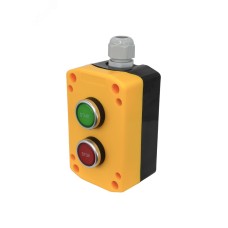 "Пост управления ПКУ-22-2151-65У1, 1 зелёный цилиндр ""Start"" (НО), 1 красный цилиндр ""Stop"" (НЗ), IP65  (ЭТ)"