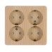 ЭТЮД O/У 4-местная РОЗЕТКА с заземлением со шторками 16А 250В. СОСНА. Россия