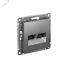 Розетка ATLASDESIGN двойная компьютерная RJ45+RJ45 категория 5E механизм сталь