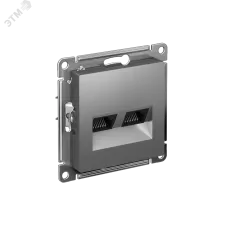Розетка ATLASDESIGN двойная компьютерная RJ45+RJ45 категория 5E механизм сталь