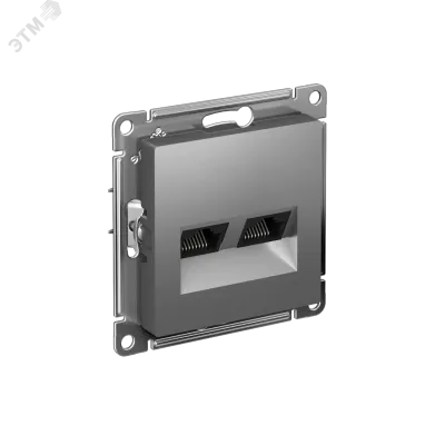 Розетка ATLASDESIGN двойная компьютерная RJ45+RJ45 категория 5E механизм сталь