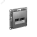 Розетка ATLASDESIGN двойная компьютерная RJ45+RJ45 категория 5E механизм сталь