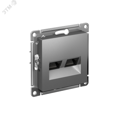 Розетка ATLASDESIGN двойная компьютерная RJ45+RJ45 категория 5E механизм сталь