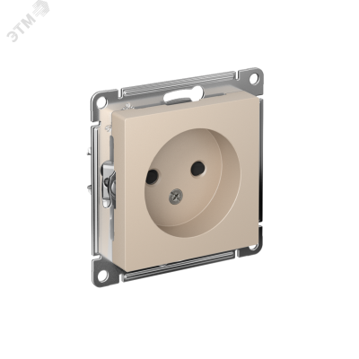 ATLASDESIGN РОЗЕТКА без заземления со шторками, 16А, механизм, ПЕСОЧНЫЙ