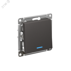 ATLASDESIGN 1-кл ПЕРЕКЛЮЧАТЕЛЬ с подсветкой, сх.6а, 10АХ, механизам, БАЗАЛЬТ