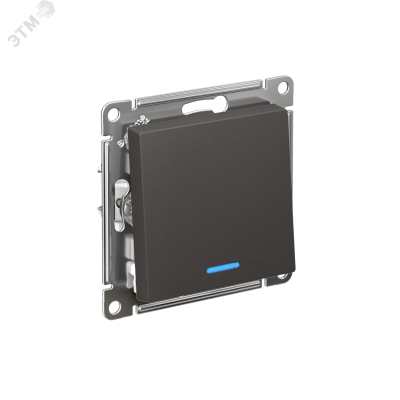 ATLASDESIGN 1-кл ПЕРЕКЛЮЧАТЕЛЬ с подсветкой, сх.6а, 10АХ, механизам, БАЗАЛЬТ