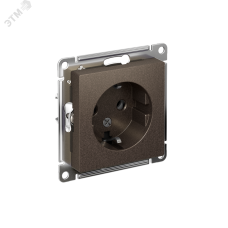 Розетка ATLASDESIGN с заземлением 16А механизм мокко