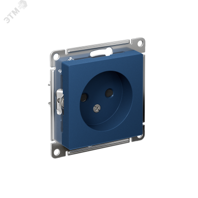 ATLASDESIGN РОЗЕТКА без заземления со шторками, 16А, механизм, АКВАМАРИН