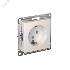Розетка ATLASDESIGN с заземлением 16А механизм жемчуг
