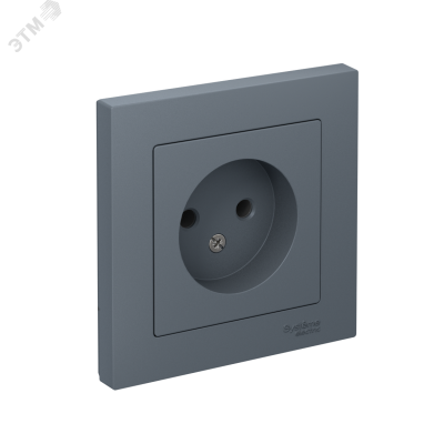 Розетка ATLASDESIGN без заземления 16А в сборе грифель