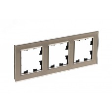 Рамка трехпостовая ATLASDESIGN NATURE, ОРГАНИЧЕСКОЕ СТЕКЛО ШАМПАНЬ