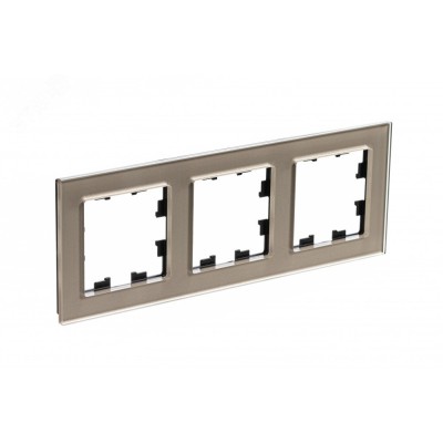 Рамка трехпостовая ATLASDESIGN NATURE, ОРГАНИЧЕСКОЕ СТЕКЛО ШАМПАНЬ