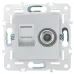 SKANDY Розетка двойная TV+RJ45 кат.6E SK-A15S серебряный IEK