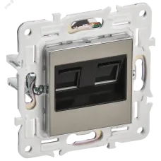 SKANDY Розетка компьютерная двойная RJ45 кат.5E SK-K03N никель IEK