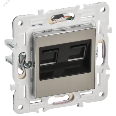 SKANDY Розетка компьютерная двойная RJ45 кат.5E SK-K03N никель IEK
