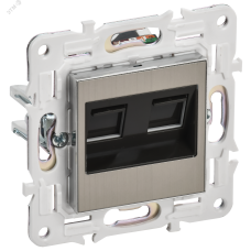 SKANDY Розетка компьютерная двойная RJ45 кат.6 SK-K04N никель IEK
