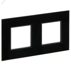 SKANDY Рамка 2-местная SK-F22Bl стекло черный IEK