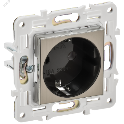SKANDY Розетка с заземлением без защитных шторок 16А SK-R05N никель IEK