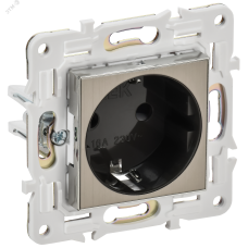 SKANDY Розетка с заземлением с защитными шторками 16А SK-R04N никель IEK