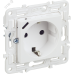 SKANDY Розетка с заземлением с защитными шторками 16А с USB C 18Вт SK-R17W арктический белый IEK