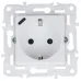 SKANDY Розетка с заземлением с защитными шторками 16А с USB C 18Вт SK-R17W арктический белый IEK
