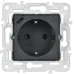SKANDY Розетка с заземлением с защитными шторками 16А с USB C 18Вт SK-R17G графит IEK