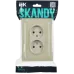 SKANDY Розетка 2-местная без заземления без защитных шторок для плоской вилки 10А SK-R03B стекло бежевый