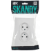 SKANDY Розетка 2-местная без заземления с защитными шторками 10А в сборе SK-R09W арктический белый IEK