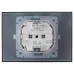 SKANDY Розетка 2-местная и крышкой 16А в сборе IP44 SK-R12G графит IEK