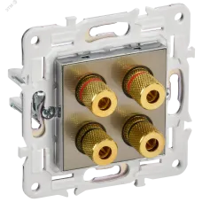 SKANDY Аудиорозетка 4-местная SK-A01N никель IEK