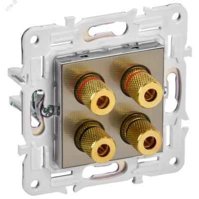 SKANDY Аудиорозетка 4-местная SK-A01N никель IEK