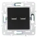 SKANDY Розетка USB A+A 3,1А SK-R15Bl черный IEK
