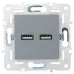 SKANDY Розетка USB A+A 3,1А SK-R15Gr серый IEK