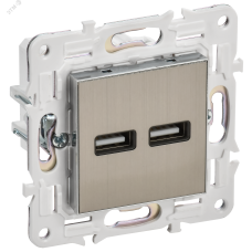 SKANDY Розетка USB A+A 3,1А SK-R15N никель IEK