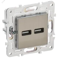 SKANDY Розетка USB A+A 3,1А SK-R15N никель IEK
