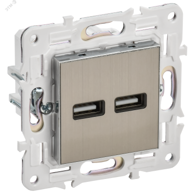 SKANDY Розетка USB A+A 3,1А SK-R15N никель IEK